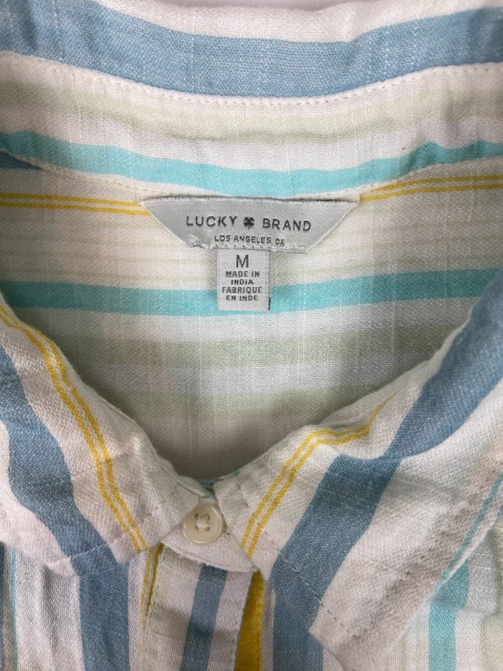 Lucky Brand Striped Sleeveless Button Down Shirt Size M - Picture 3 of 8